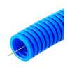 Труба гофрированная ПП тяжёлая 750 Н безгалогенная (HF) синяя с/з д25 (50м/2600м уп/пал) Промрукав фото 1