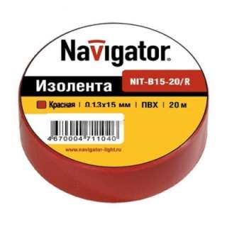 71104 Изолента Navigator NIT-B15-20/R красная