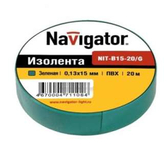 71106 Изолента Navigator NIT-B15-20/G зелёная