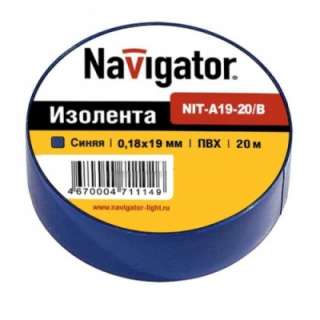 71114 Изолента Navigator NIT-A19-20/B синяя