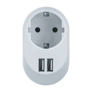 Адаптер Navigator 61 454 NAD-USB01-1E-C-WH с заземлением 1 гнездо USB3.4A