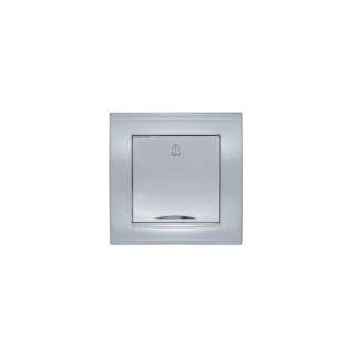 Кнопка звонка с подсветкой UNIVersal Бриллиант, цвет серебро