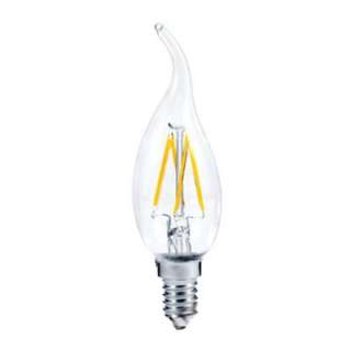 Лампа светодиодная LED-СВЕЧА НА ВЕТРУ-PREMIUM 5.0Вт 160-260В Е14 4000К 450Лм прозрачная ASD