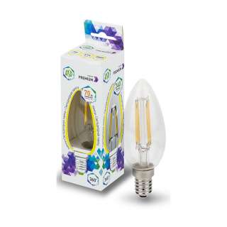 Лампа светодиодная LED-СВЕЧА-PREMIUM 7Вт 230В Е14 3000К 630Лм прозрачная ASD