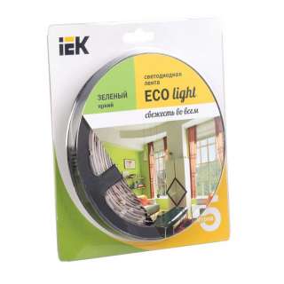 Лента LED 5м блистер LSR-3528G60-4.8-IP20-12V зеленый цвет ИЭК-eco