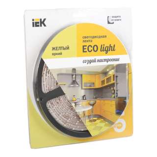 Лента LED 5м блистер LSR-3528Y60-4.8-IP65-12V желтый цвет ИЭК-eco