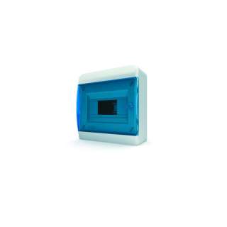 Щит навесной TEKFOR 8 модулей IP41, прозрачная синяя дверца