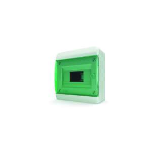 Щит навесной TEKFOR 8 модулей IP41, прозрачная зеленая дверца