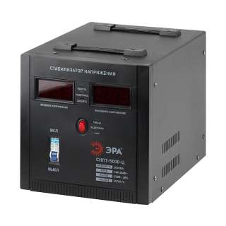 СНПТ-5000-Ц ЭРА Стабилизатор напряжения переносной, ц.д., 140-260В/220/В, 5000ВА (1)