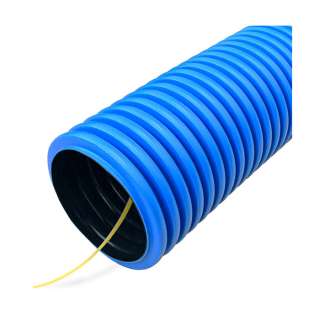 Труба гофрированная двустенная ПЭ гибкая тип 450 (SN10) с/з синяя д125 (50м/уп) Промрукав