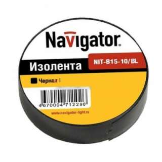 71229 Изолента Navigator NIT-B15-10/BL чёрная