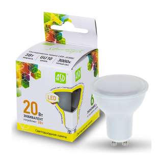 Лампа светодиодная LED-JCDRC-standard 3Вт 230В GU10 3000К 270Лм ASD