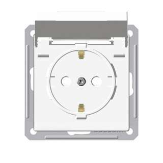 Механизм розетки с заземлением со шторками IP44 Schneider Electric W59 AQUA, цвет белый