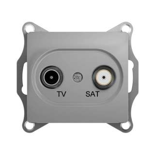 Механизм телевизионной оконечной розетки TV/SAT 1dB Schneider Electric GLOSSA, цвет алюминий