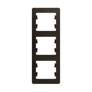 Рамка трехместная вертикальная Schneider Electric GLOSSA, цвет шоколад