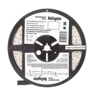 Светодиодная лента Navigator 71764 NLS-3528СW120-9.6-IP20-12V R5